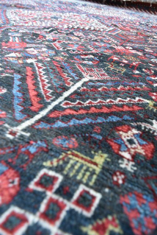ANTIQUE KHAMSEH TRIBAL CARPET - ADDITIONAL PHOTO 5