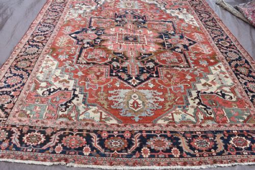 antique serapi heriz carpet - CATEGORY: ANTIQUE RUGS - DATED 1880