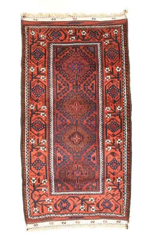 antique baluch tribal rug - CATEGORY: ANTIQUE RUGS - DATED 1910
