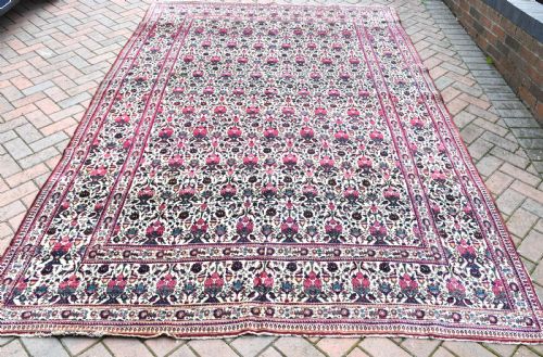 antique persian tehran carpet - CATEGORY: ANTIQUE RUGS - DATED 1900
