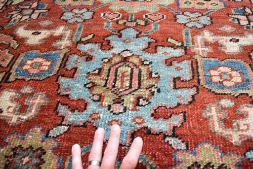 ANTIQUE HERIZ SMALL CARPETRUG - ADDITIONAL PHOTO 5