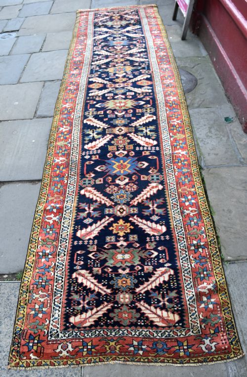 fine antique persian heriz runner - CATEGORY: ANTIQUE RUGS - DATED 1870