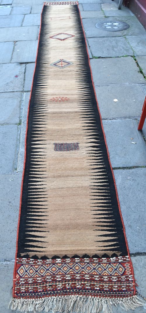 antique quchan kurd kurd kilim narrow runner - CATEGORY: ANTIQUE RUGS - DATED 1920