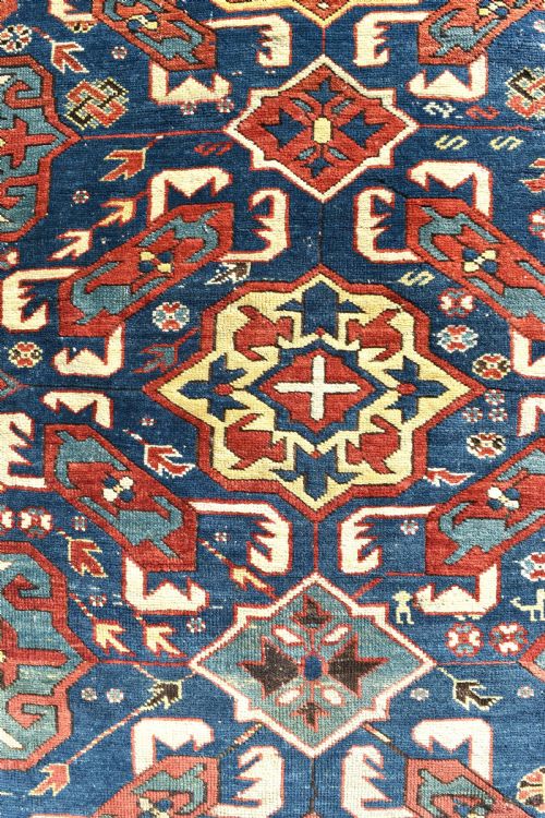 ANTIQUE CAUCASIAN ALPAN KUBA RUG - ADDITIONAL PHOTO 4