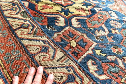 ANTIQUE CAUCASIAN ALPAN KUBA RUG - ADDITIONAL PHOTO 7