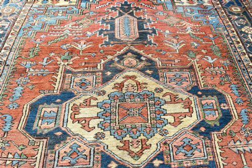 ANTIQUE PERSIAN HERIZ CARPET - ADDITIONAL PHOTO 3