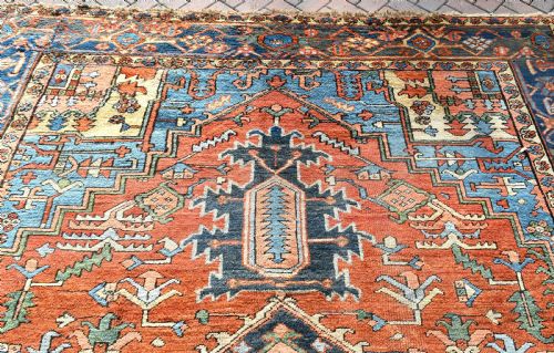 ANTIQUE PERSIAN HERIZ CARPET - ADDITIONAL PHOTO 4