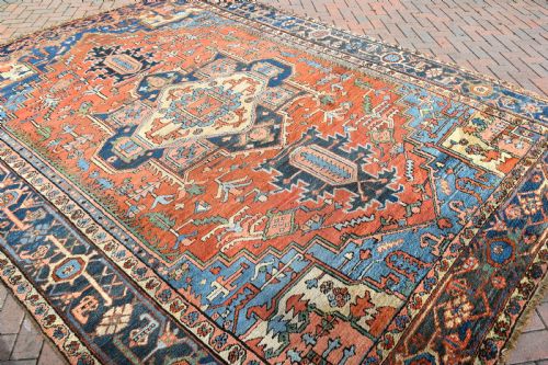 ANTIQUE PERSIAN HERIZ CARPET - ADDITIONAL PHOTO 5