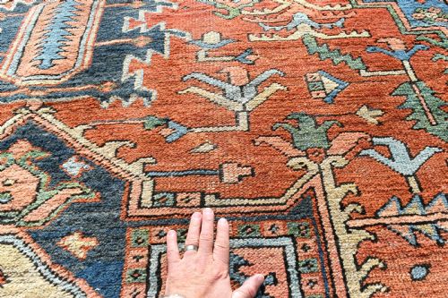 ANTIQUE PERSIAN HERIZ CARPET - ADDITIONAL PHOTO 7
