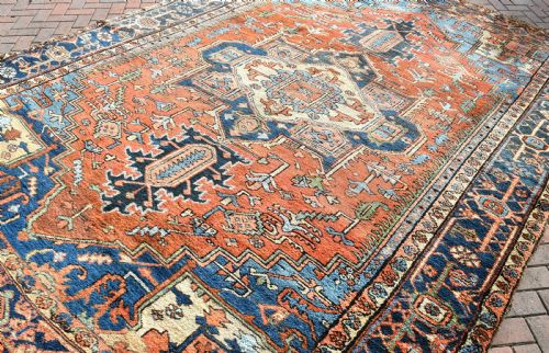 ANTIQUE PERSIAN HERIZ CARPET - ADDITIONAL PHOTO 8