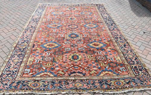 ANTIQUE PERSIAN HERIZ CARPET WITH ALL OVER DESIGN - ADDITIONAL PHOTO 1