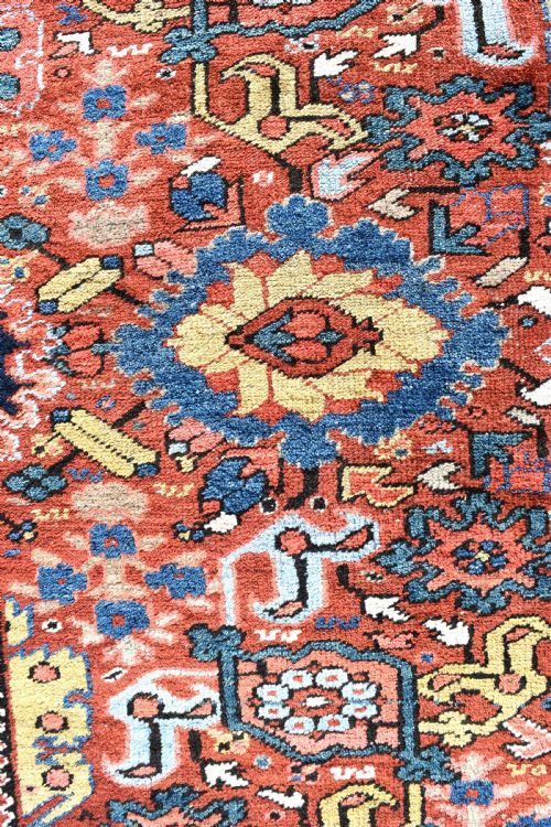 ANTIQUE PERSIAN HERIZ CARPET WITH ALL OVER DESIGN - ADDITIONAL PHOTO 4