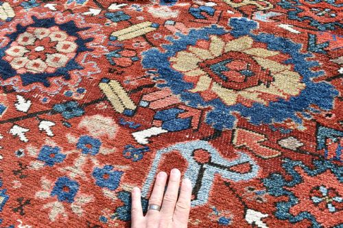 ANTIQUE PERSIAN HERIZ CARPET WITH ALL OVER DESIGN - ADDITIONAL PHOTO 6
