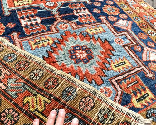 ANTIQUE PERSIAN HERIZ SMALL RUG - ADDITIONAL PHOTO 5