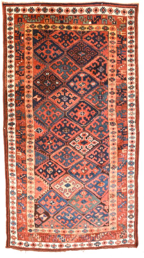 antique kurdish saug bulag carpet - CATEGORY: ANTIQUE RUGS - DATED 1860