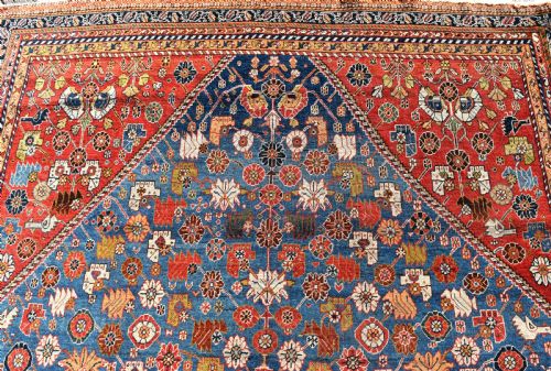 FINE ANTIQUE PERSIAN QASGAI CARPET - ADDITIONAL PHOTO 3