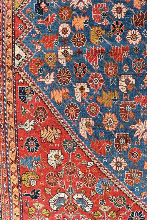 FINE ANTIQUE PERSIAN QASGAI CARPET - ADDITIONAL PHOTO 4