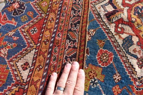 FINE ANTIQUE PERSIAN QASGAI CARPET - ADDITIONAL PHOTO 6