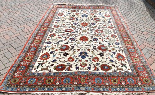 antique persian qumveramin carpet - CATEGORY: ANTIQUE RUGS - DATED 1920