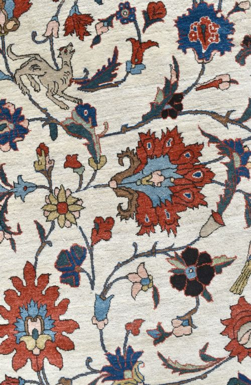 ANTIQUE PERSIAN QUMVERAMIN CARPET - ADDITIONAL PHOTO 4