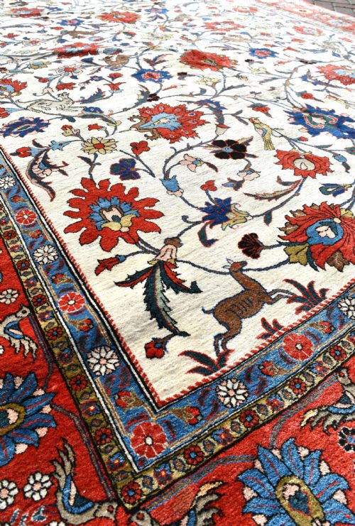 ANTIQUE PERSIAN QUMVERAMIN CARPET - ADDITIONAL PHOTO 5