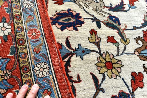 ANTIQUE PERSIAN QUMVERAMIN CARPET - ADDITIONAL PHOTO 7