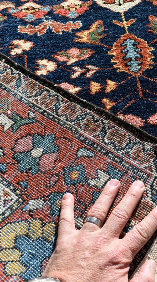 ANTIQUE SAROUK MAHAL RUG - ADDITIONAL PHOTO 6