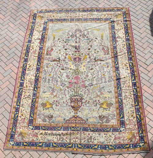 antique persian tehran carpet of unusual design - CATEGORY: ANTIQUE RUGS - DATED 1880