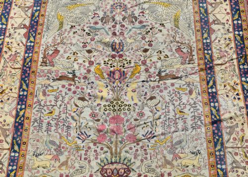 ANTIQUE PERSIAN TEHRAN CARPET OF UNUSUAL DESIGN - ADDITIONAL PHOTO 2