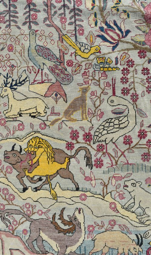 ANTIQUE PERSIAN TEHRAN CARPET OF UNUSUAL DESIGN - ADDITIONAL PHOTO 5