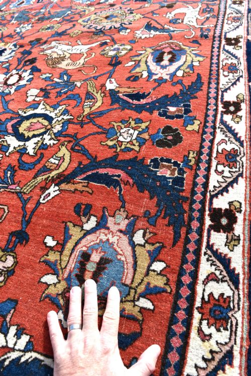 ANTIQUE PERSIAN VERAMIN CARPET - ADDITIONAL PHOTO 6