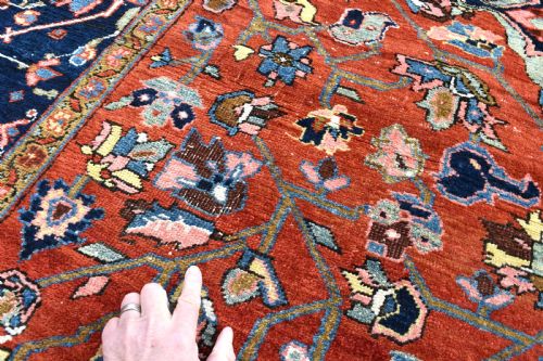 GOOD ANTIQUE PERSIAN HERIZ CARPET - ADDITIONAL PHOTO 3