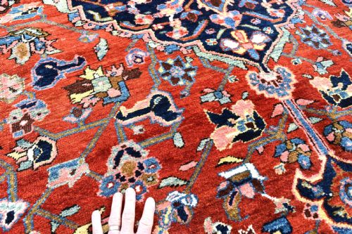 GOOD ANTIQUE PERSIAN HERIZ CARPET - ADDITIONAL PHOTO 4
