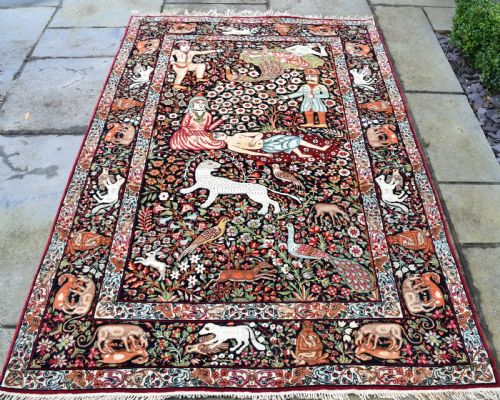 very fine antique persian kirman rug - CATEGORY: ANTIQUE RUGS - DATED 1900