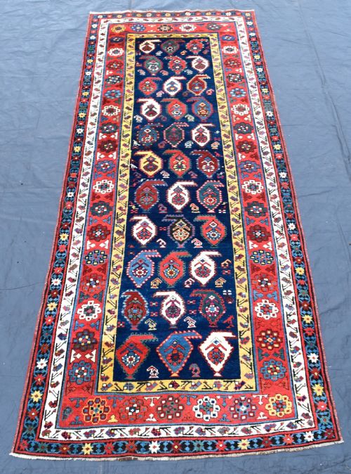 antique caucasian kazak runner 286x116cm - CATEGORY: ANTIQUE RUGS - DATED 1880