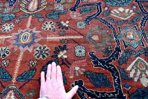 ANTIQUE PERSIAN SAROUK FERAHAN CARPET 376X267CM - ADDITIONAL PHOTO 7