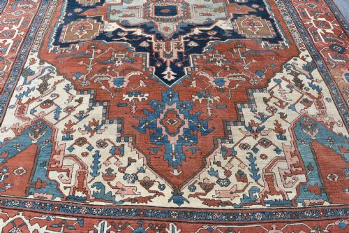 ANTIQUE PERSIAN SERAPI CARPET 376X267 - ADDITIONAL PHOTO 1