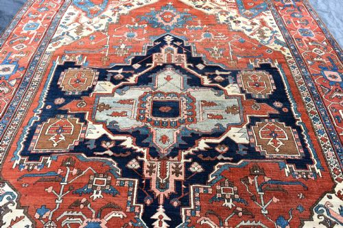 ANTIQUE PERSIAN SERAPI CARPET 376X267 - ADDITIONAL PHOTO 2