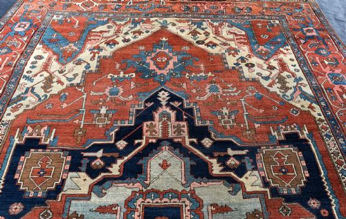 ANTIQUE PERSIAN SERAPI CARPET 376X267 - ADDITIONAL PHOTO 3