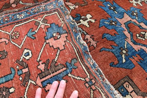 ANTIQUE PERSIAN SERAPI CARPET 376X267 - ADDITIONAL PHOTO 5