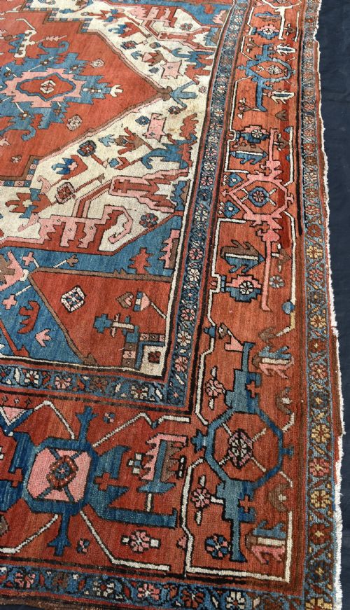 ANTIQUE PERSIAN SERAPI CARPET 376X267 - ADDITIONAL PHOTO 9