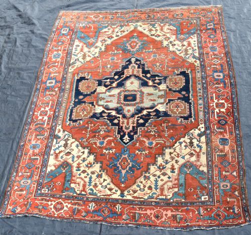 ANTIQUE PERSIAN SERAPI CARPET 376X267 - ADDITIONAL PHOTO 11