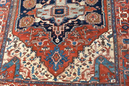 ANTIQUE PERSIAN SERAPI CARPET 376X267 - ADDITIONAL PHOTO 12