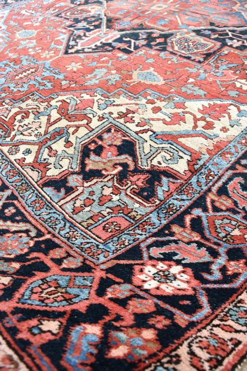 A GOOD ANTIQUE PERSIAN HERIZKARAJA CARPET 383X296CM - ADDITIONAL PHOTO 9