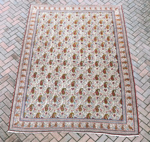 OLD PERSIAN QUM CARPET 297X213CM - ADDITIONAL PHOTO 4