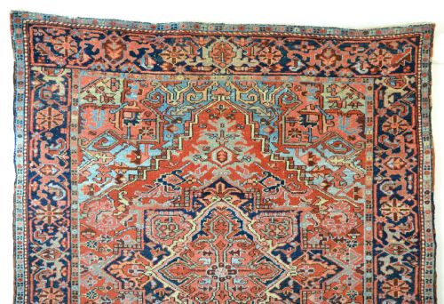 ANTIQUE PERSIAN KARAJA HERIZ SQUARE CARPET 183X152CM - ADDITIONAL PHOTO 2