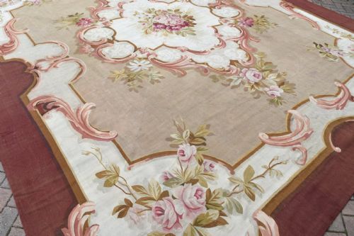 ANTIQUE FRENCH AUBUSSON LARGE CARPET 472X396CM - ADDITIONAL PHOTO 1