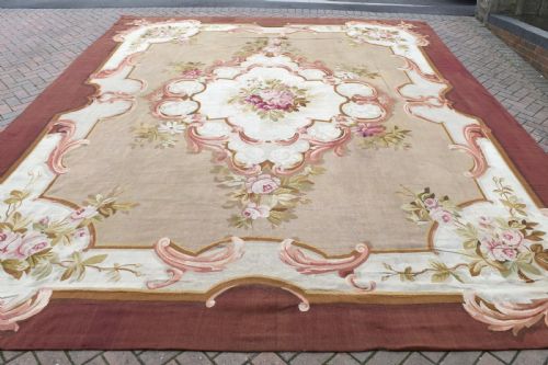 ANTIQUE FRENCH AUBUSSON LARGE CARPET 472X396CM - ADDITIONAL PHOTO 2