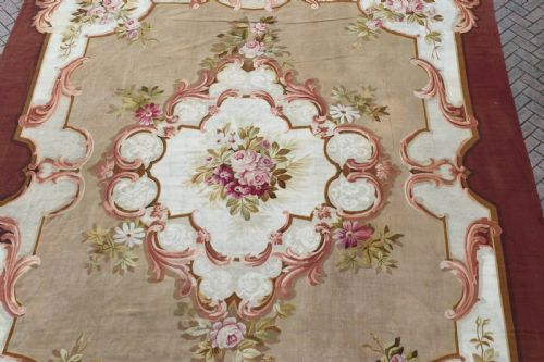 ANTIQUE FRENCH AUBUSSON LARGE CARPET 472X396CM - ADDITIONAL PHOTO 4