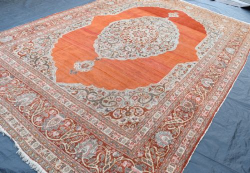 FINE ANTIQUE PERSIAN TABRIZ CARPET 400X300CM - ADDITIONAL PHOTO 5
